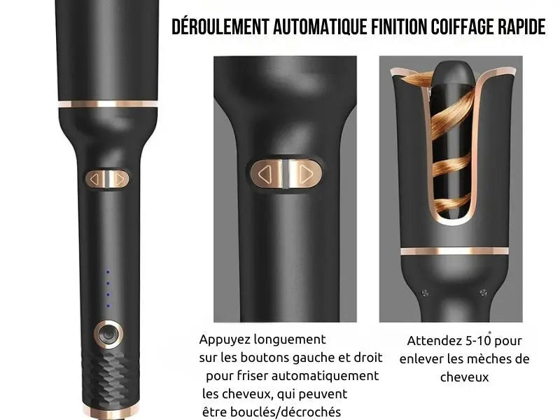 Spin-n-Curl - Fer à friser à rotation automatique Les Visionnaires