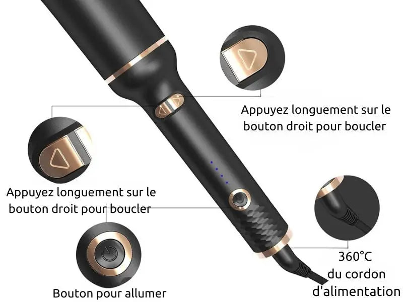 Spin-n-Curl - Fer à friser à rotation automatique Les Visionnaires