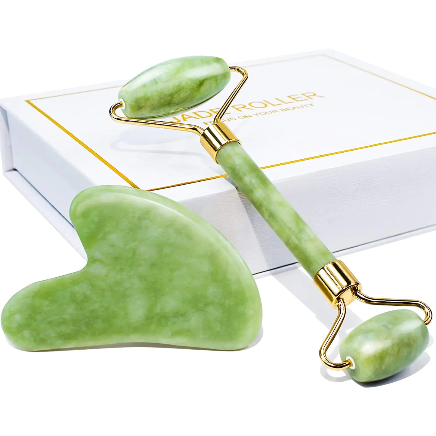 Rouleau de jade et Gua Sha Coffret